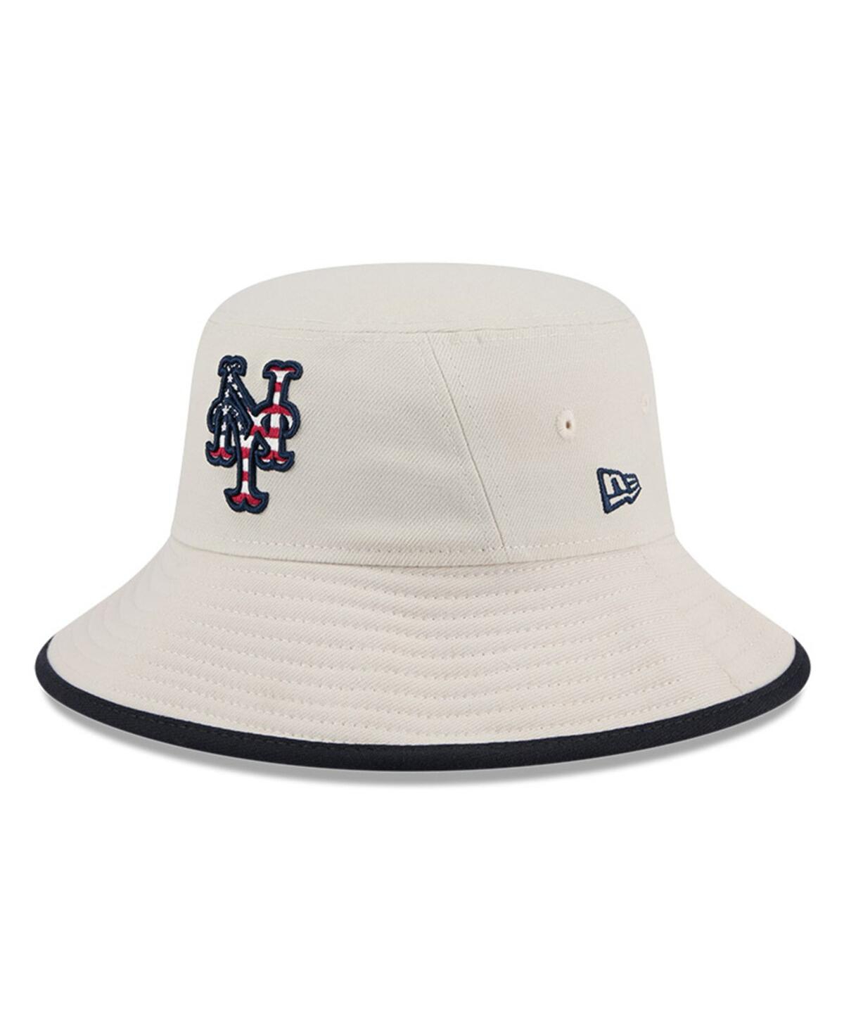 NEW ERA MEN'S KHAKI NEW YORK METS 2024 FOURTH OF JULY BUCKET HAT 