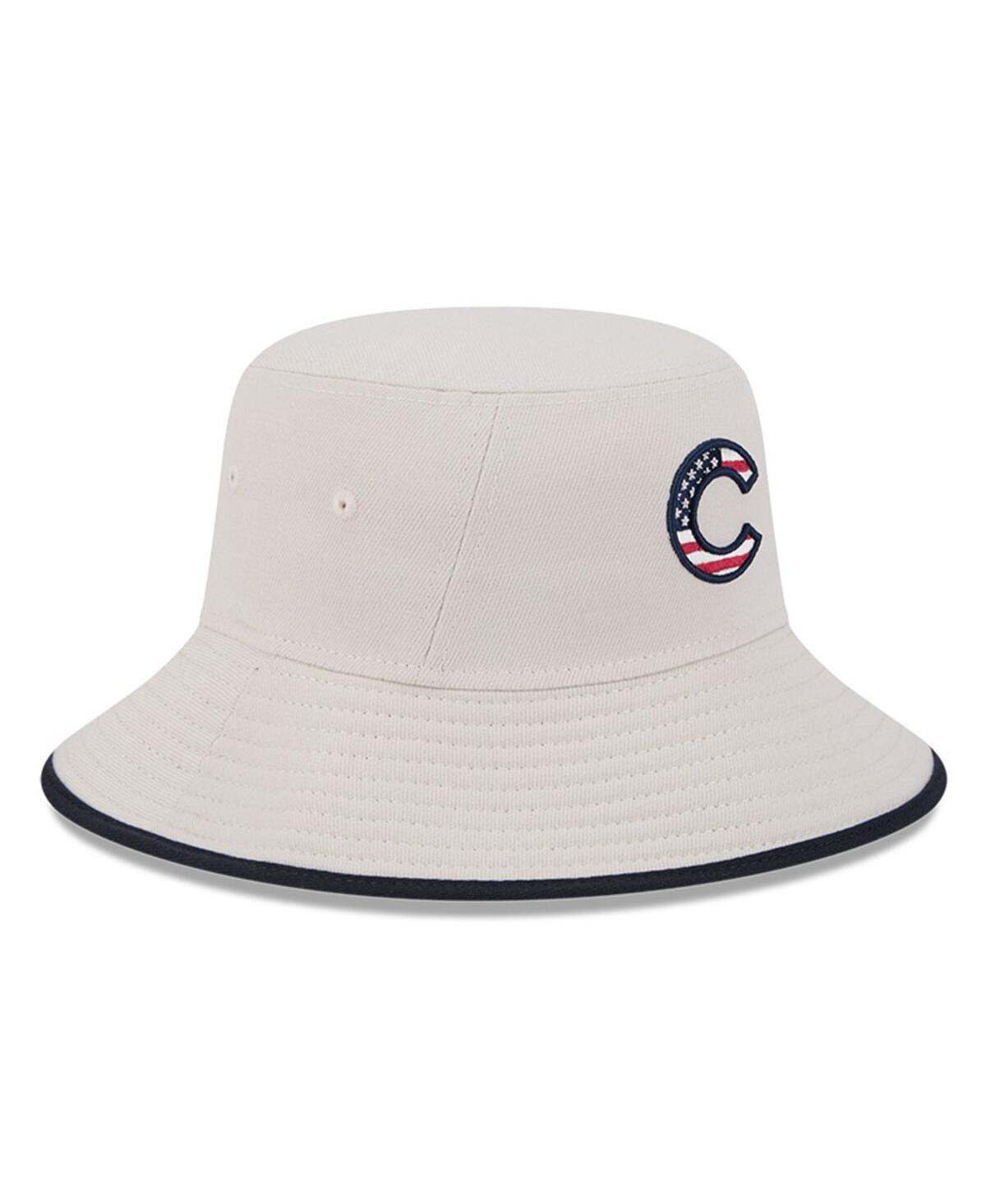 New Era Men's Khaki Chicago Cubs 2024 Fourth Of July Bucket Hat In Khaki