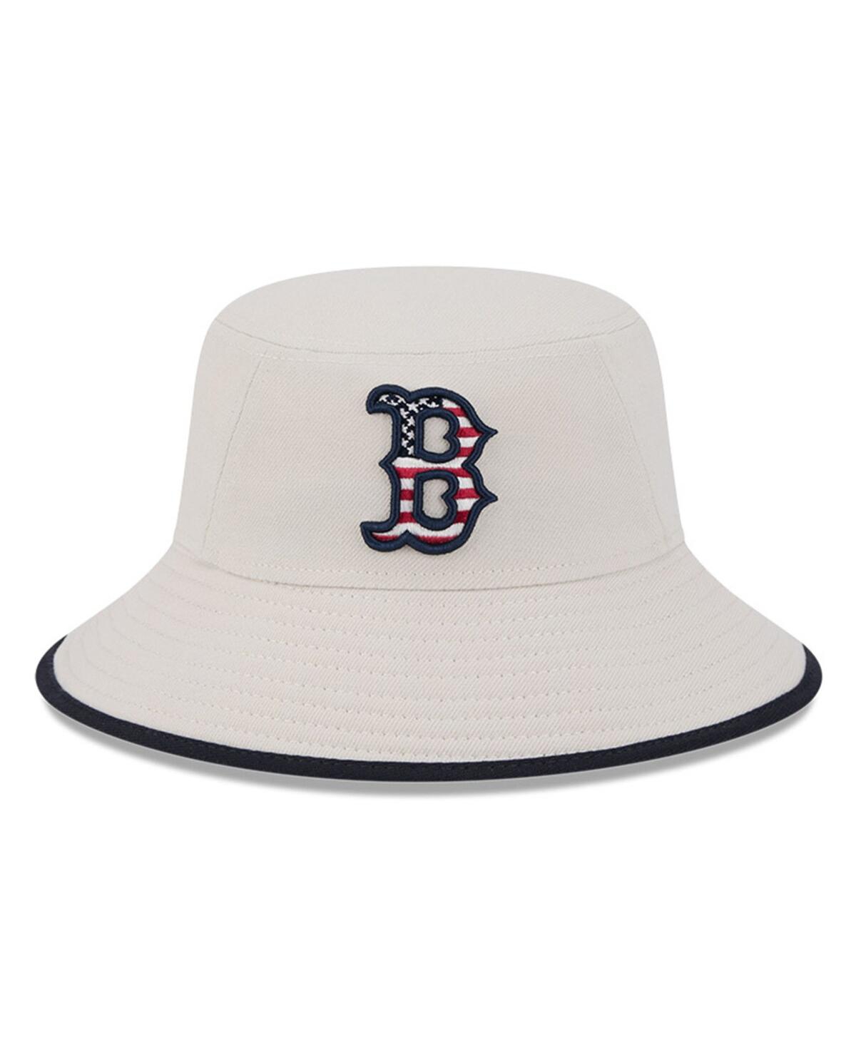 NEW ERA MEN'S KHAKI BOSTON RED SOX 2024 FOURTH OF JULY BUCKET HAT 