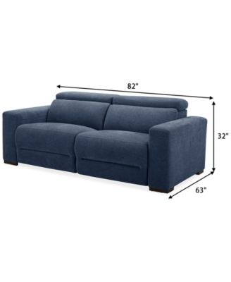Nevio 2-Pc. Fabric Power Headrest Sectional with 2 Power Motion Chairs