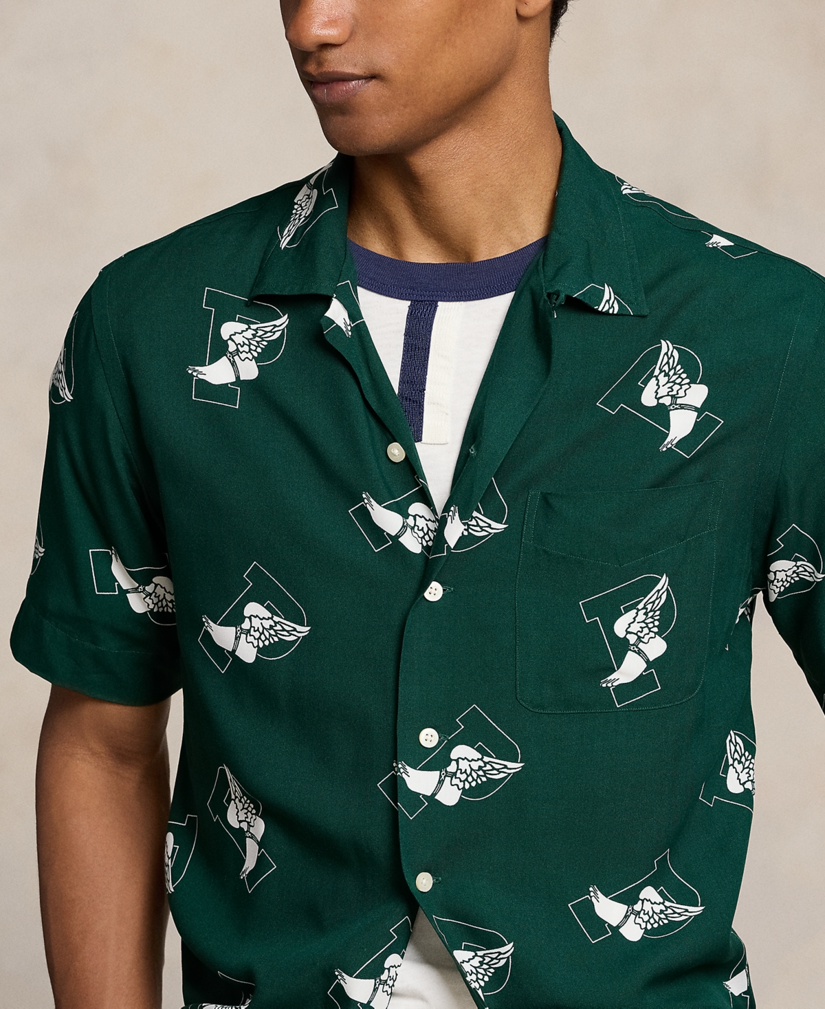 Polo Ralph Lauren Men's Classic-Fit P-Wing Camp Shirt - 6388 P Wing Toss