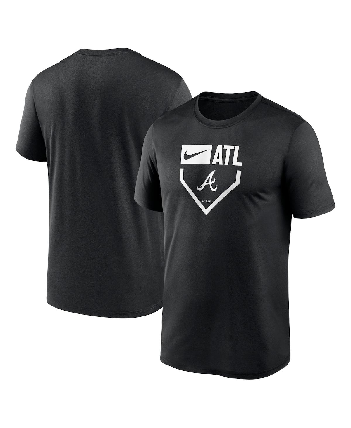 Men's Navy Atlanta Braves Home Plate Icon Legend Performance T-Shirt - Black