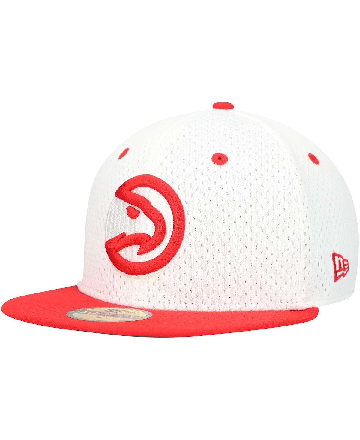 New Era Men'sRed Atlanta Hawks Throwback 2Tone 59FIFTY Fitted Hat - White, Red