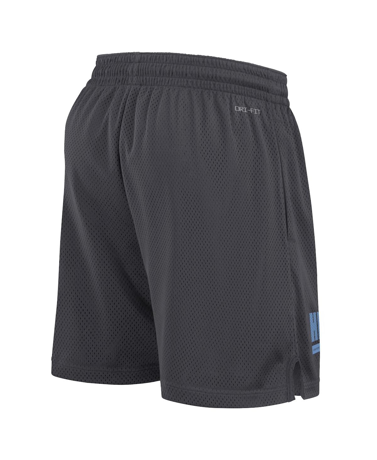 Jordan Men'sNorth Carolina Tar Heels 2024 Sideline Mesh Shorts - Anthracite, Light Blue