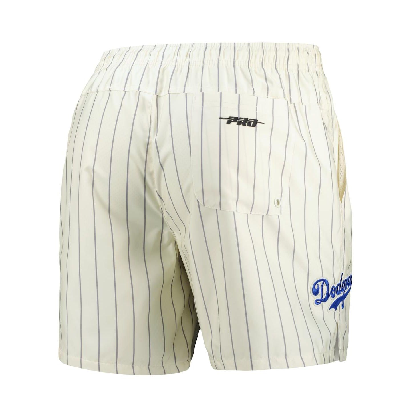Мужские шорты Pro Standard Cream Brooklyn Dodgers Cooperstown Collection Pinstripe Retro Classic Woven — фото 2