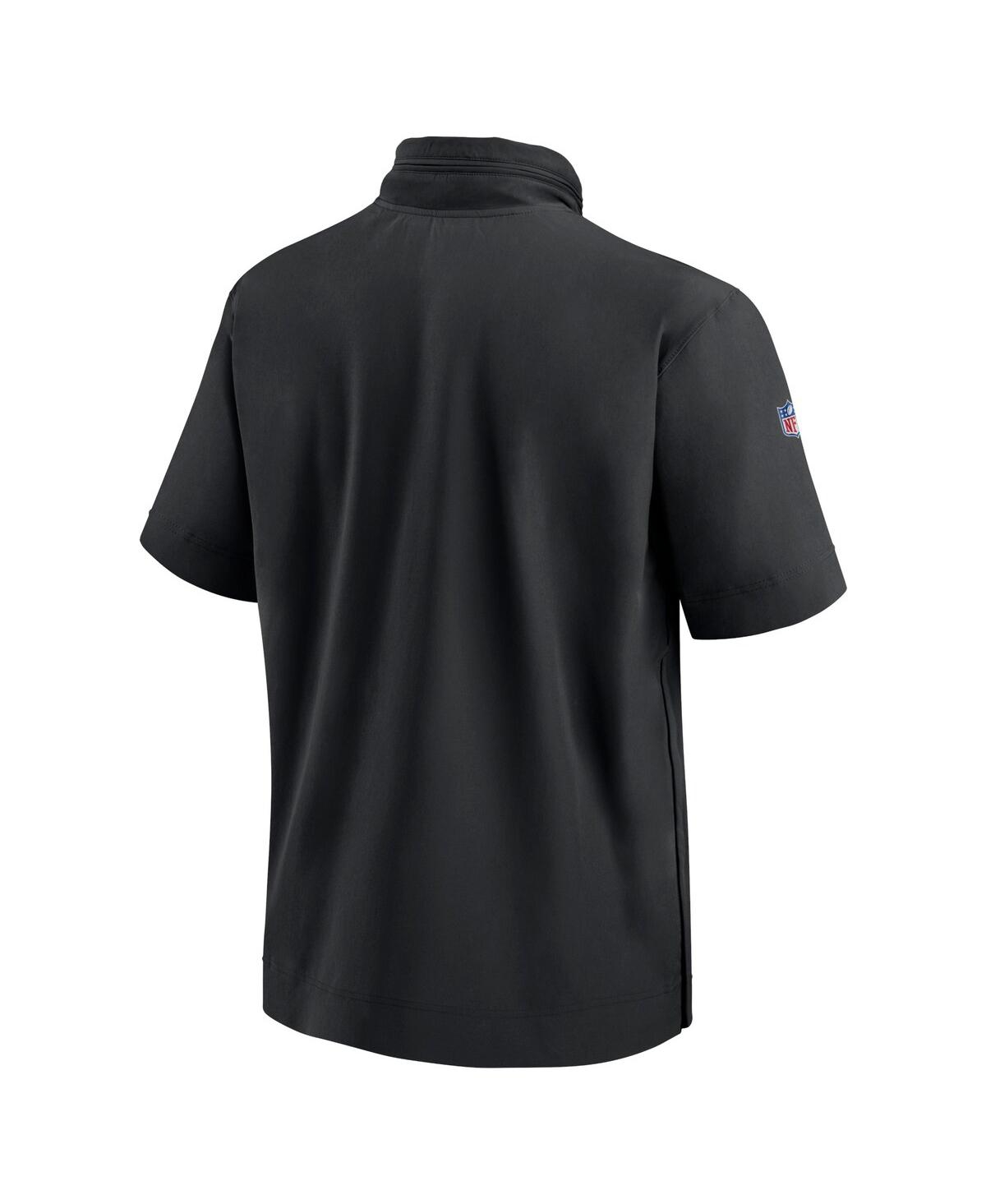 Nike Men'sMinnesota Vikings 2024 Sideline Coach Short Sleeve Half-Zip Hoodie Jacket - Black, Purple