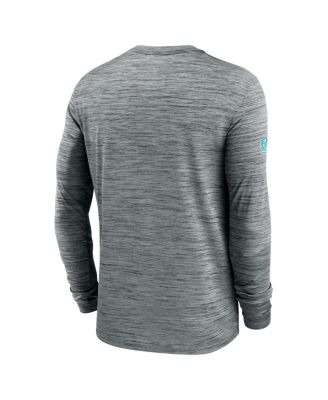 Men's Gray Miami Dolphins 2024 Sideline Velocity Performance Long Sleeve T-Shirt
