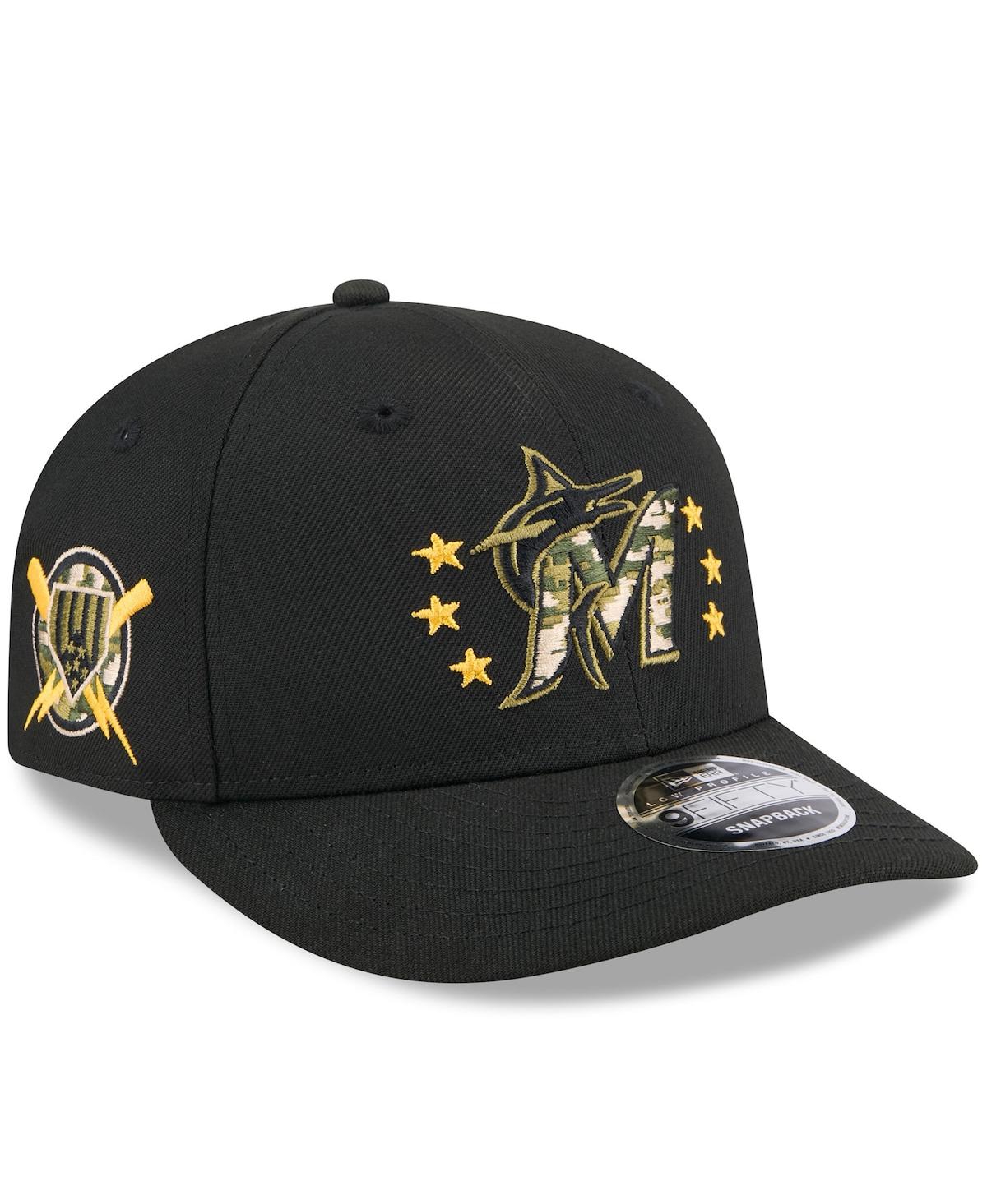 Shop New Era Men's Black Miami Marlins 2024 Armed Forces Day Low Profile 9fifty Snapback Hat