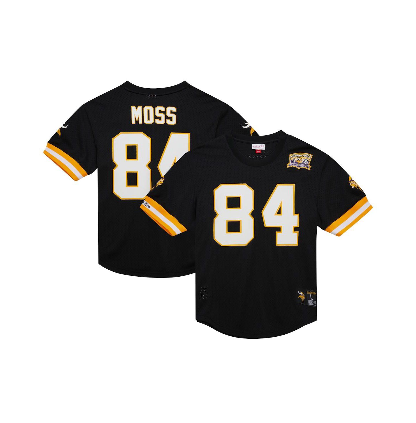 Мужской топ Mitchell & Ness Randy Moss Black Minnesota Vikings Retired Player Name & Number Mesh — фото 1