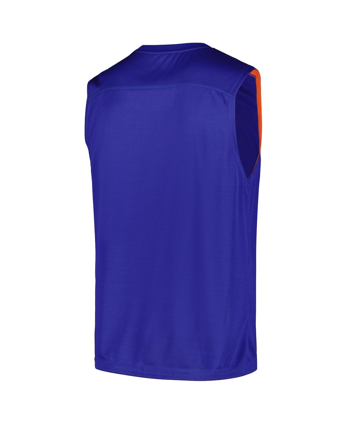 Fanatics Men's Blue New York Knicks Birdseye Muscle Tank Top In Blue Orange