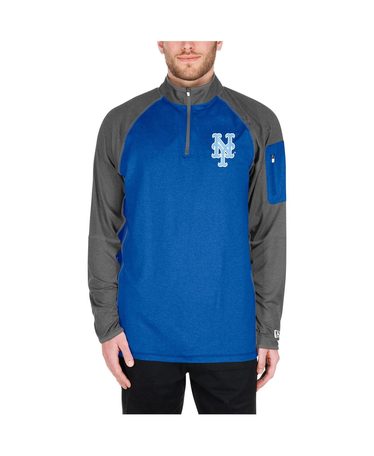 New Era Men's Royal New York Mets Father's Day Raglan Quarter-zip Top In Royal