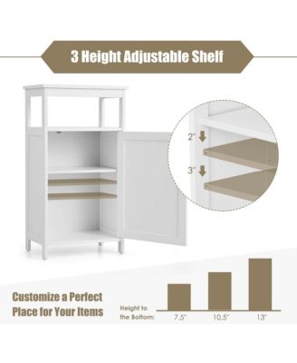 Bathroom Wooden Floor Cabinet Multifunction Storage Rack Organizer Stand