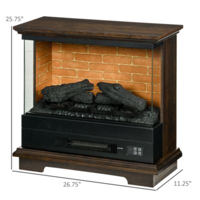 26" Electric Fireplace Stove with Remote Control, 12H Timer,
