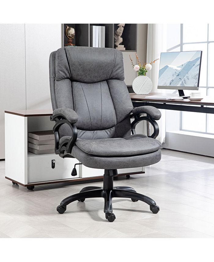 Massage Office Chair with Heat, Microfibre, Wheels, Gray Macy's