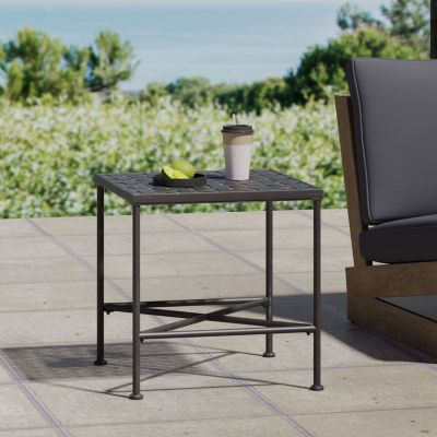 Black Iron End Table Versatile Patio Decor for Any Occasion