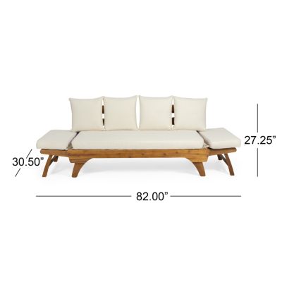 Acacia Daybed with Expandable Frame and Water-Resistant Cushions