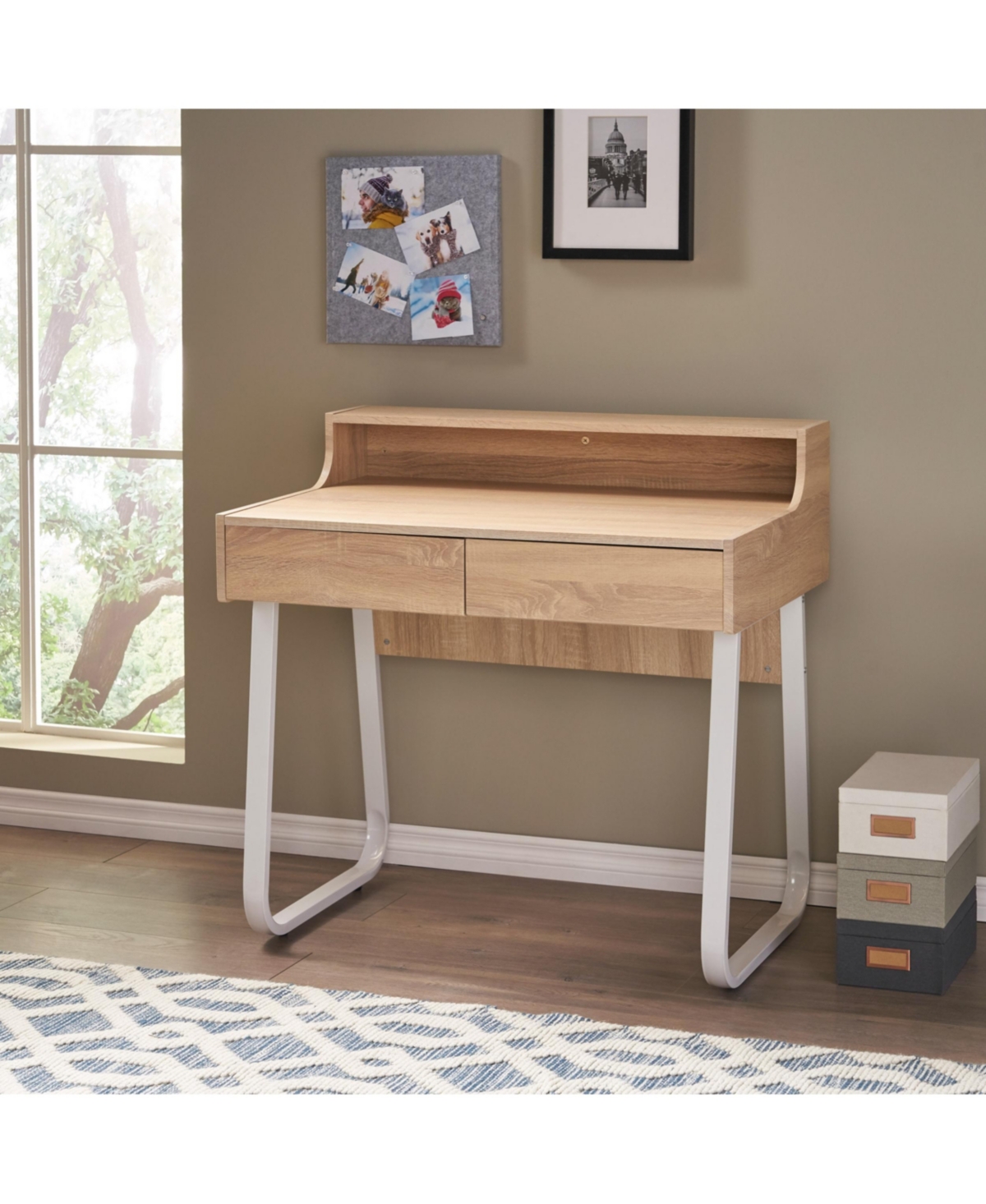 Streamdale Furniture SeananOffice Desk Style, Functionality, and Ample Storage - Oak