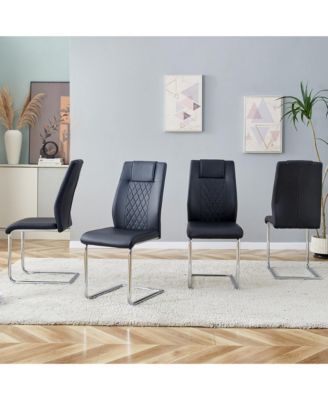 Modern PU Leather Dining Chairs with Metal Legs | Easy Assembly