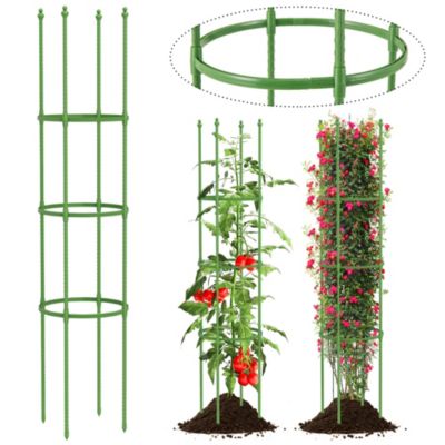 2-Pack Garden Trellis 56" Plant Support and Tomato Cages with Adjustable Height