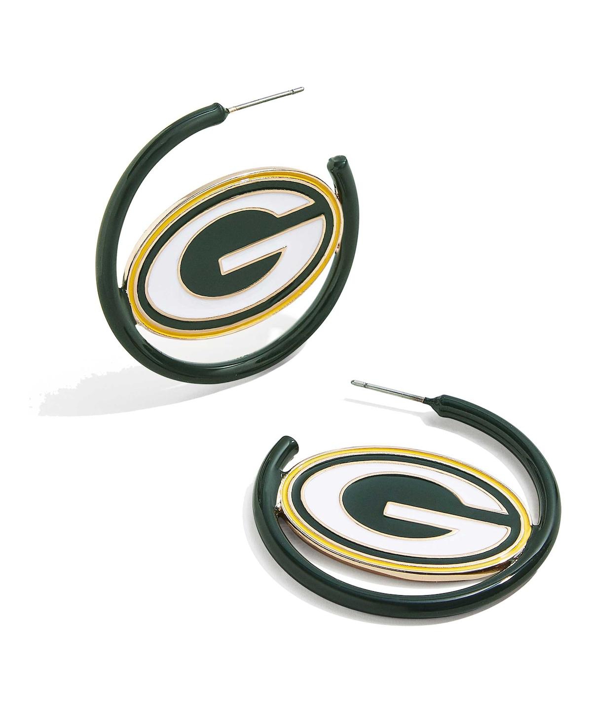 Green Bay Packers Enamel Hoop Earrings