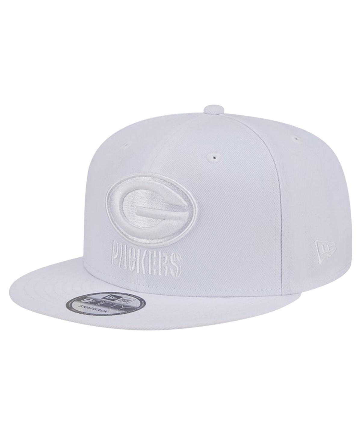 New Era Men's Green Bay Packers Main White on White 9FIFTY Snapback Hat - White