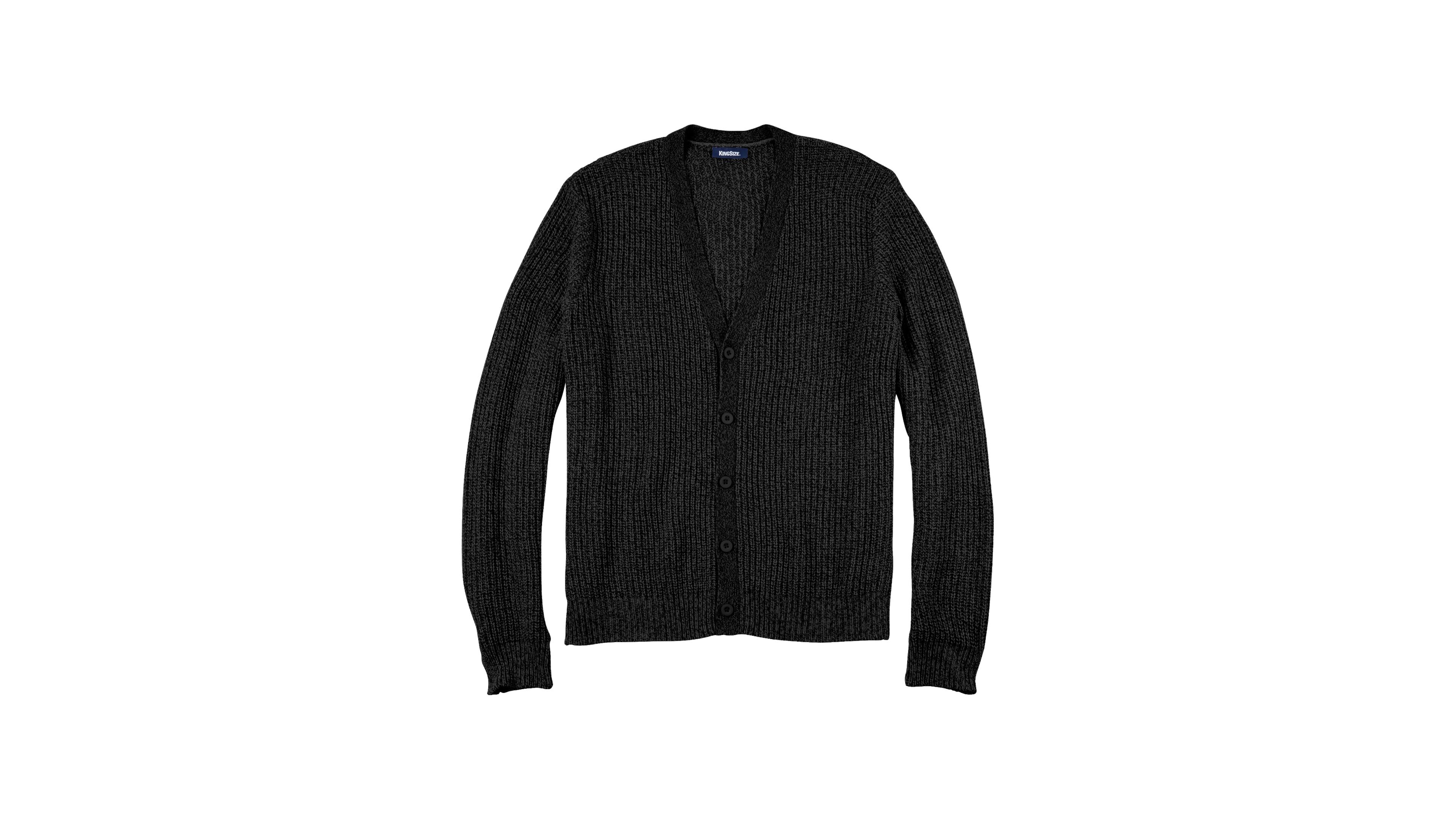 KingSize Men's Big & Tall Shaker Knit V-Neck Cardigan Sweater