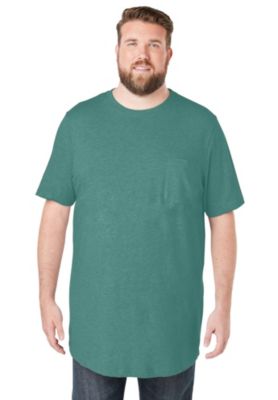 Big & Tall Shrink-Less Lightweight Longer-Length Crewneck Pocket T-Shirt