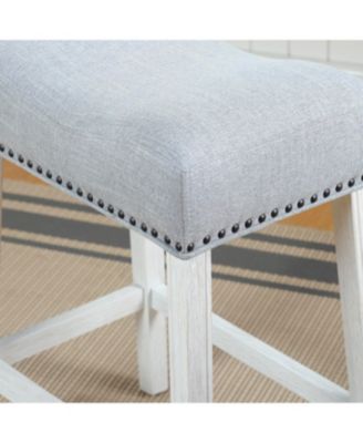  Elegant Saddle Seat Barstools with Nailhead Trim