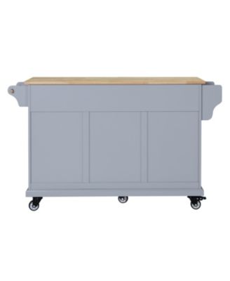 Cambridge Natural Wood Top Kitchen Island with Storage