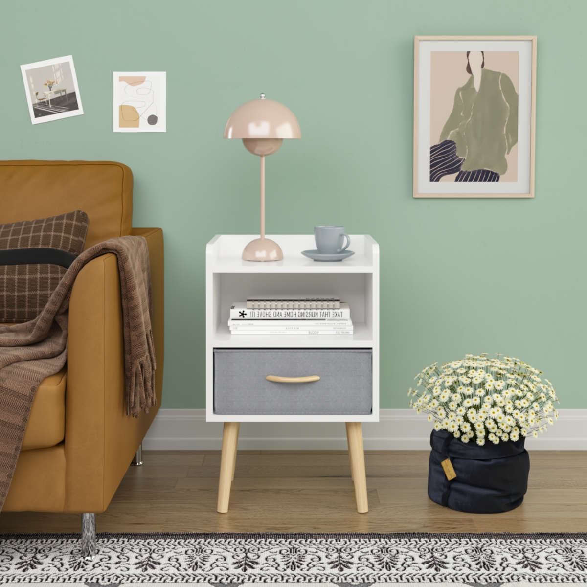 Streamdale Furniture Sturdy Multi-Color Side Table with Ample Storage