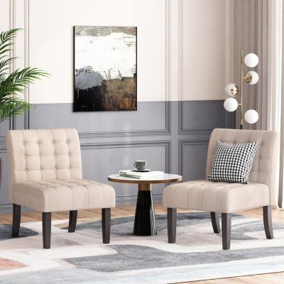 Classic Accent Chair Set with Button-Tufted Design