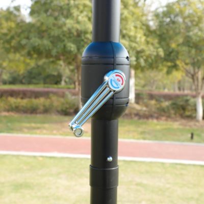 15ft Double-Sided Market Umbrella with Crank Lift for Ample Shade