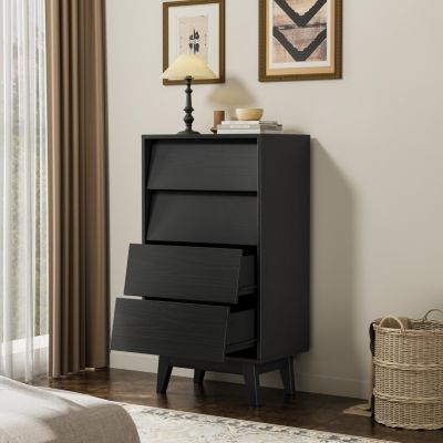 Streamdale Furniture 4 Drawer Double Dresser Features Vintage-style and Bevel Design