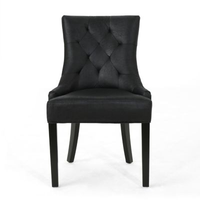 Set of 2 Tufted Velvet Dining Chairs w/ Diamond Stitching
