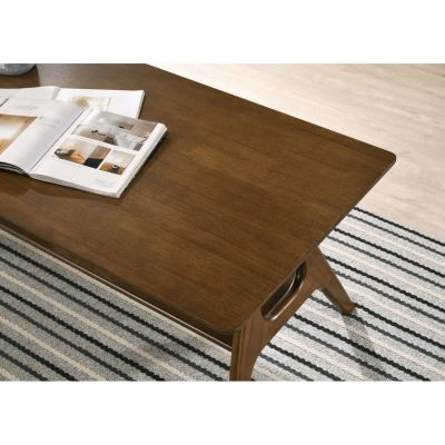 Mid-Century Modern Wood Coffee Table with Shelf