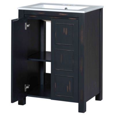 Streamdale Vintage Bathroom Vanity Cabinet with Ceramic Sink (24")