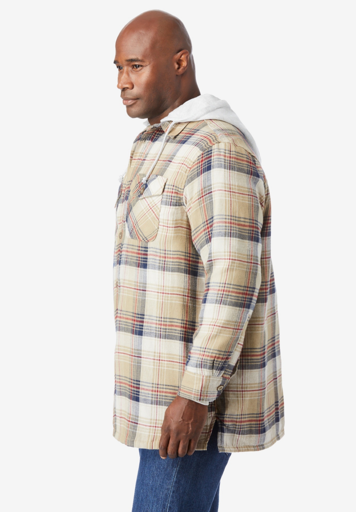 Boulder Creek Big & Tall by KingSize Removable Hooded Shirt Jacket