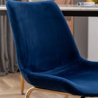 Modern Velvet Dining Chair, Set of 2, Blue