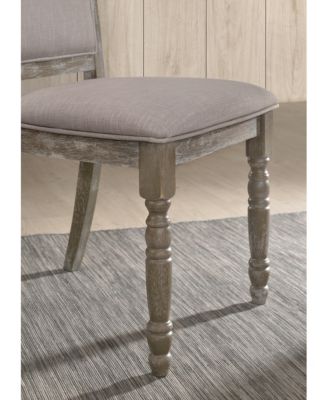Wood Pedestal Dining Chair in Reclaimed Gray, Set of 2