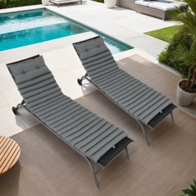 Streamdale Premium 72.8" UV-Resistant Outdoor Chaise Lounge Cushions (2 Pack)