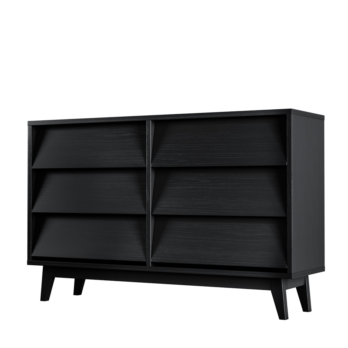 Streamdale Furniture 6 Drawer Double Dresser Features Vintage-style and Bevel Design