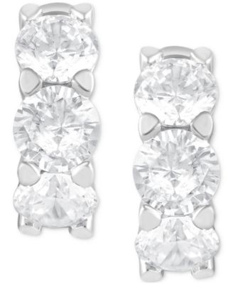 Lab Grown Diamond Small Huggie Hoop Earrings (5 ct. t.w.) in 14k White Gold