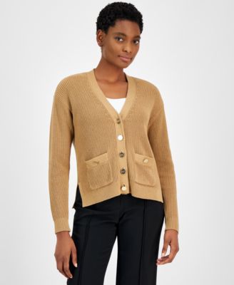 MICHAEL Michael Kors Women s Knit V Neck Button Cardigan Macy s