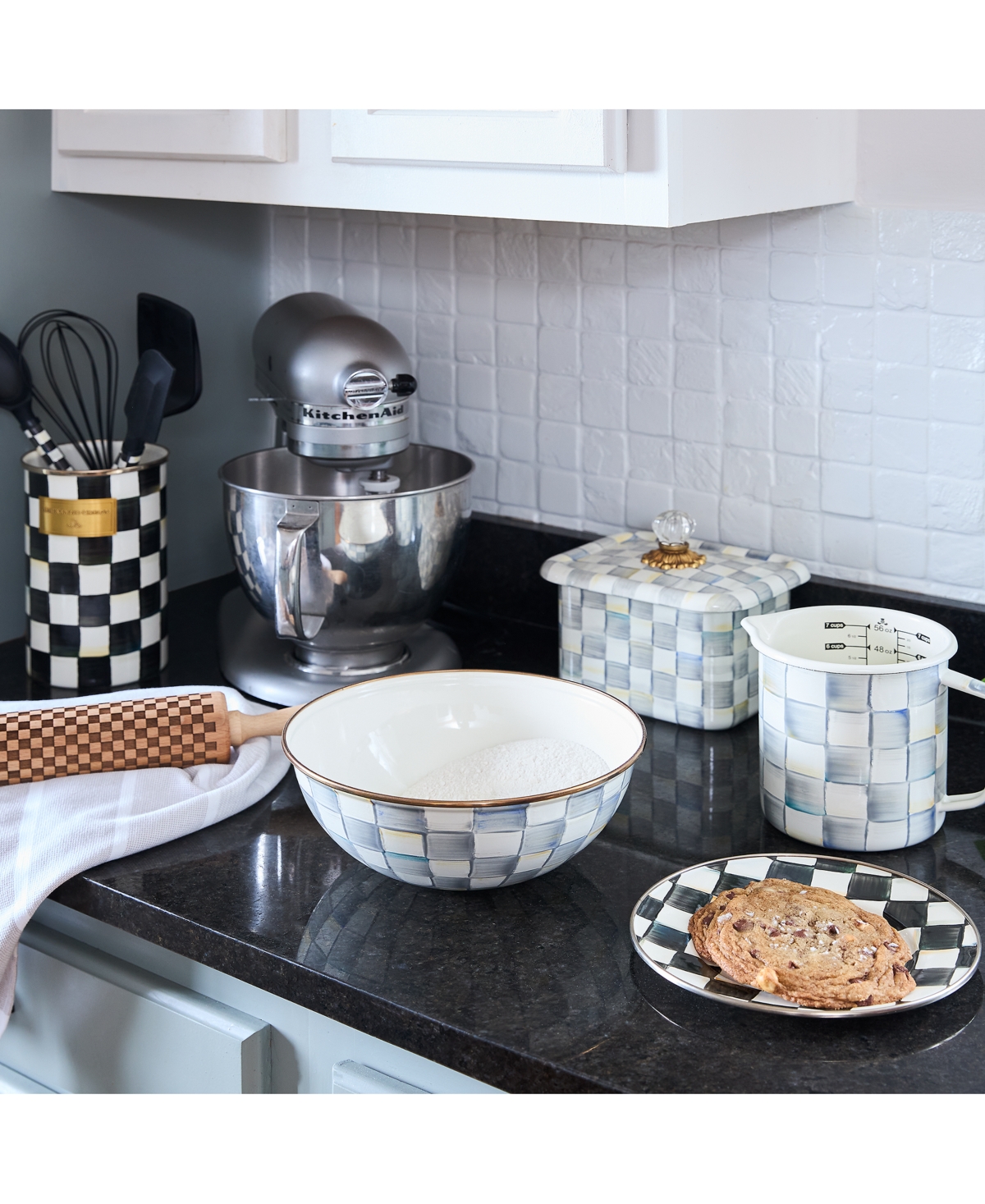 Mackenzie-childs Sterling Check Recipe Box In No Color