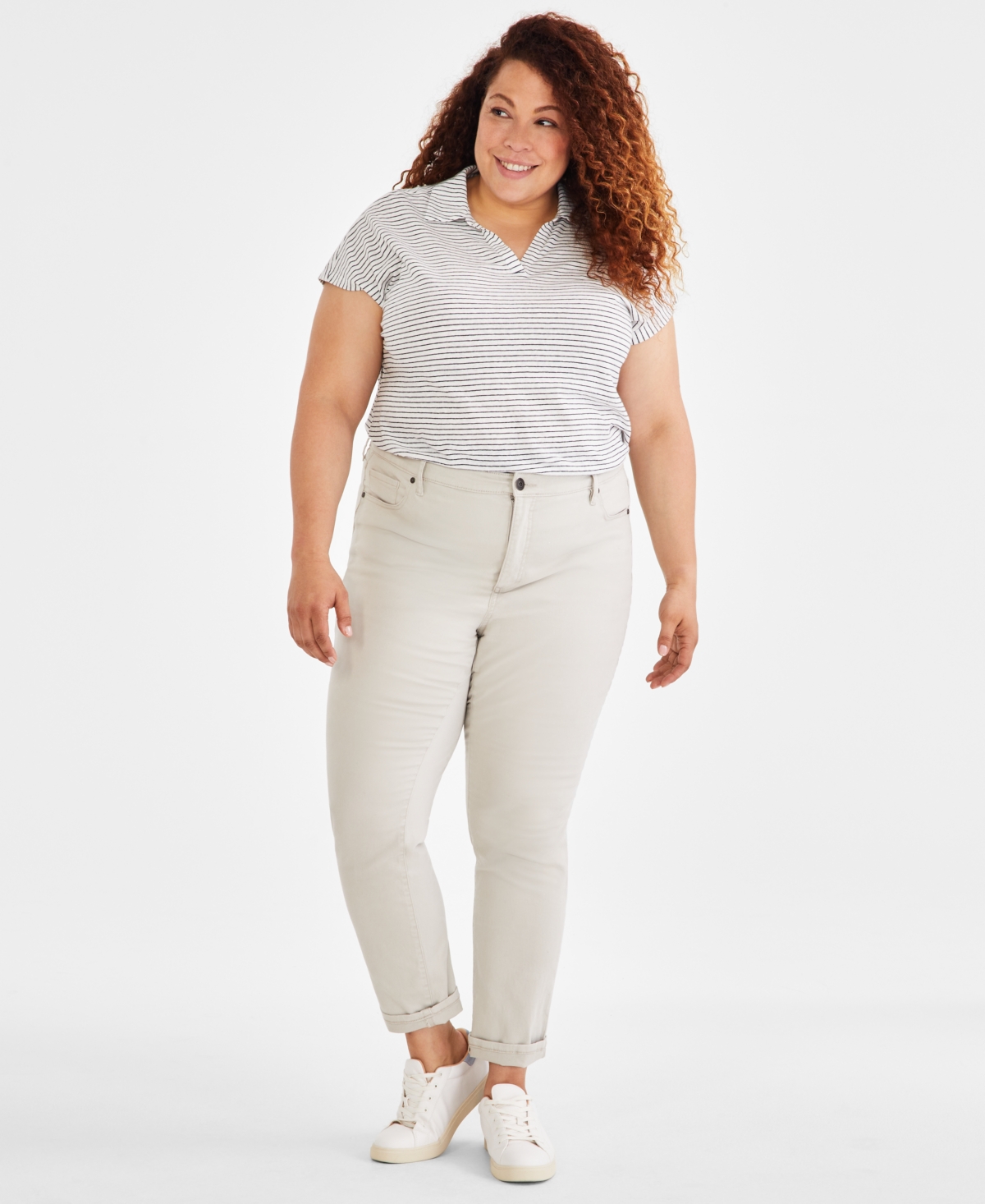 STYLE & CO PLUS SIZE HIGH-RISE STRAIGHT-LEG JEANS, CREATED FOR MACY'S 