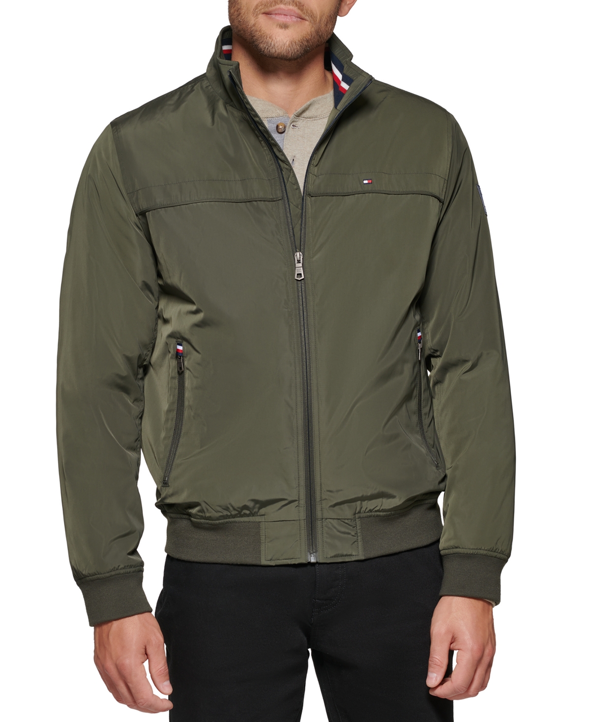Tommy Hilfiger Men's Golf Bomber Jacket In Army Green