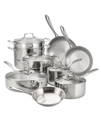 Tramontina TriPly Clad Stainless Steel Glass Lid 14 Pc Cookware Set - Macy's