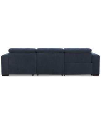 Nevio 3-Pc. Fabric Power Headrest Sectional and Chaise with 1 Power Motion Chair