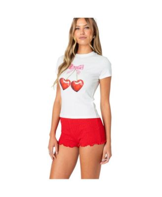 Women's Cherry Heart T Shirt