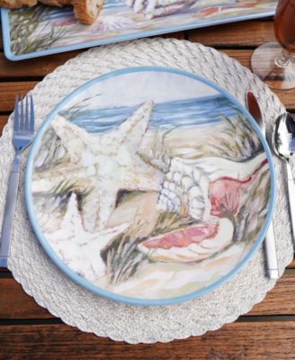 Seacoast Melamine Dinner Plates, Set of 6